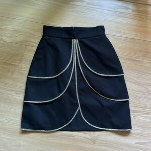 BLACK RHINESTONE SKIRT